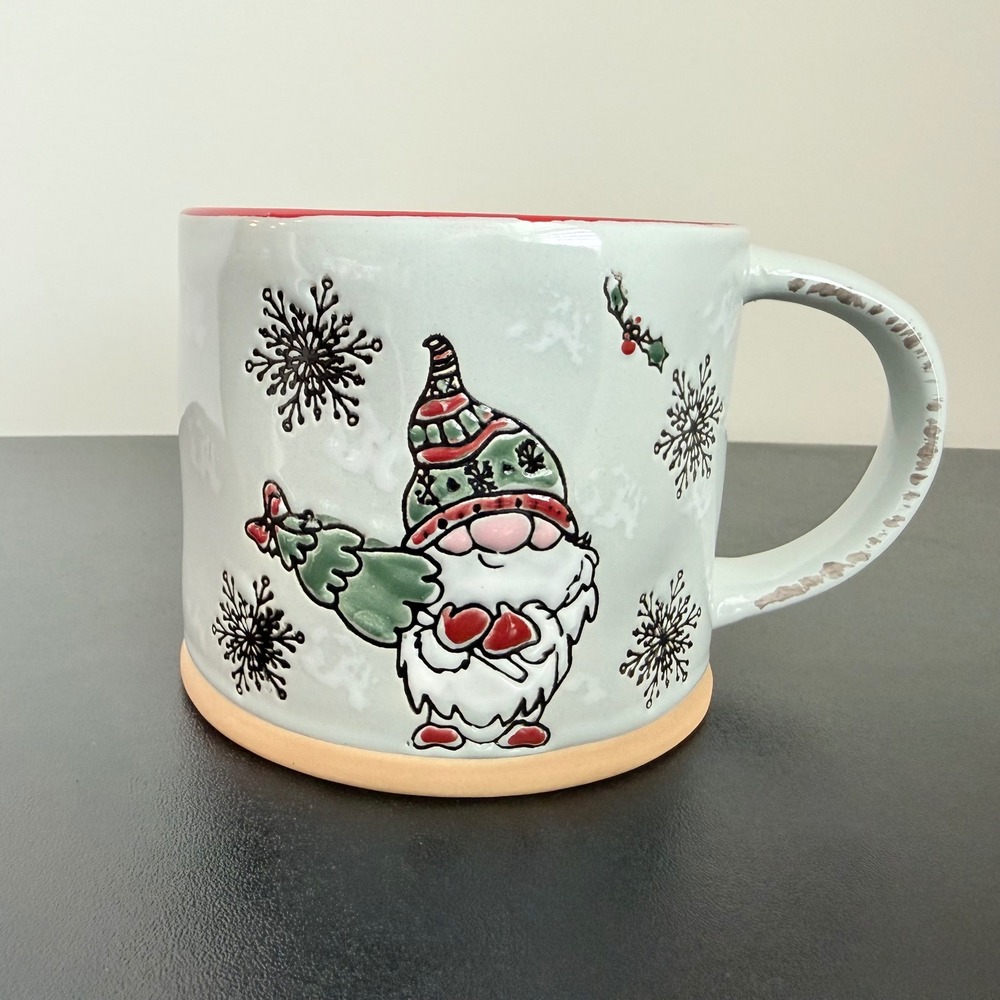 Spectrum‎ Designz Christmas Gnome Coffee Mug We Love Snow Red Interior  Holiday